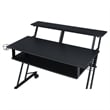 Pemberly Row Contemporary Wood Music Recording Studio Desk in Black
