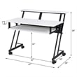 Pemberly Row Contemporary Wood Music Recording Studio Desk in White/Black