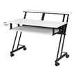Pemberly Row Contemporary Wood Music Recording Studio Desk in White/Black