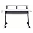 Pemberly Row Contemporary Wood Music Recording Studio Desk in White/Black