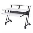Pemberly Row Contemporary Wood Music Recording Studio Desk in White/Black