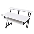 Pemberly Row Contemporary Wood Music Recording Studio Desk in White/Black