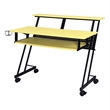 Pemberly Row Contemporary Wood Music Recording Studio Desk in Yellow/Black
