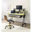 Pemberly Row Contemporary Wood Music Recording Studio Desk in Yellow/Black