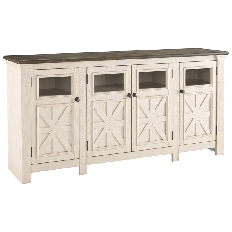 Pemberly Row Engineered Wood Extra Large TV Stand in Two-Tone