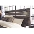 Pemberly Row Engineered Wood King Slat Panel Headboard with Sconces in Brown