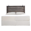Pemberly Row Engineered Wood King Slat Panel Headboard with Sconces in Brown