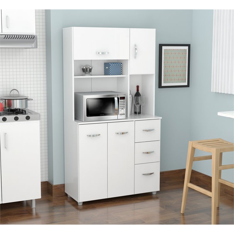 Pemberly Row White Kitchen Storage Cabinet | Cymax Business