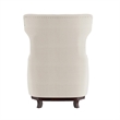 Pemberly Row Traditional Fabric Upholstered Wingback Chair with Pillow in Beige