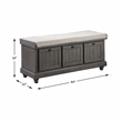 Pemberly Row Wood Storage Bench in Dark Gray