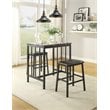 Pemberly Row 3 Piece Faux Marble Top Counter Height Dining Set in Black