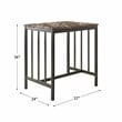 Pemberly Row 3 Piece Faux Marble Top Counter Height Dining Set in Black