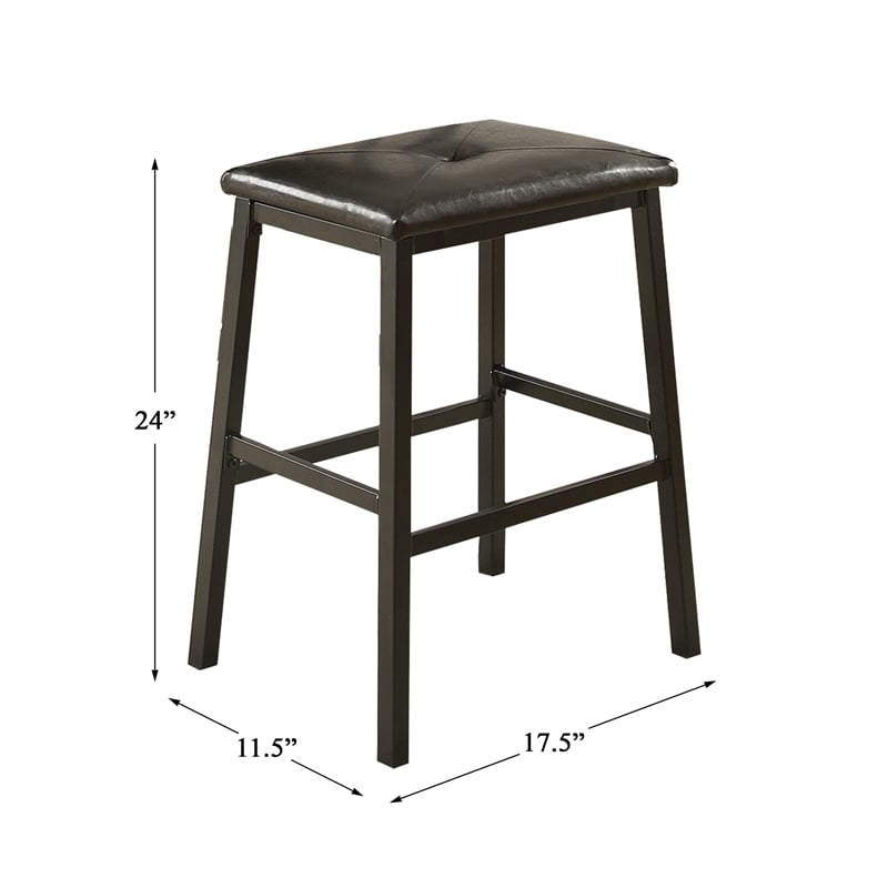 Pemberly Row 3 Piece Faux Marble Top Counter Height Dining Set in Black