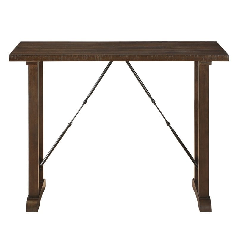 pemberly row 3 piece wood counter height dining set in brown cherry