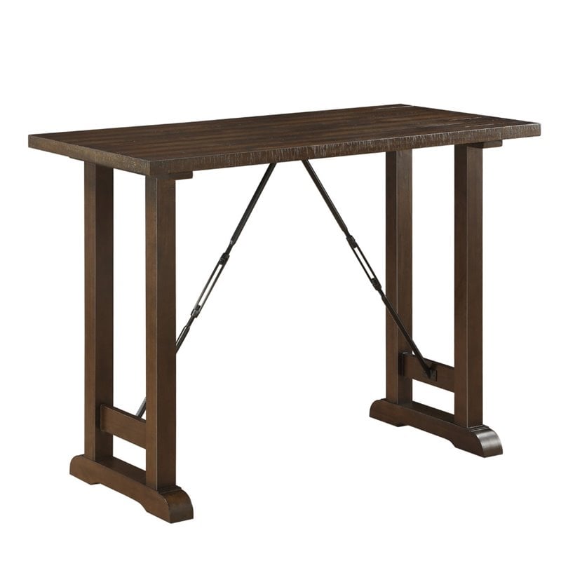 pemberly row 3 piece wood counter height dining set in brown cherry