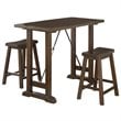 Pemberly Row 3 Piece Wood Counter Height Dining Set in Brown Cherry