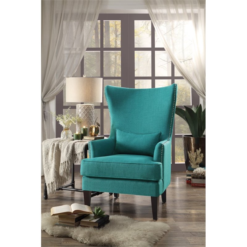 teal wingback recliner