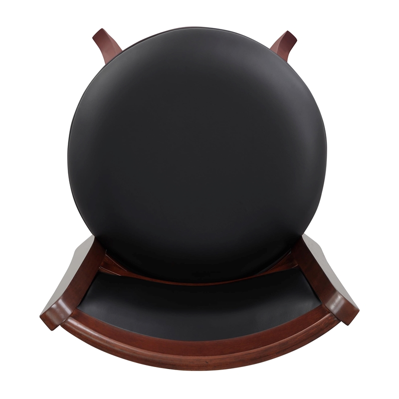 Pemberly Row Faux Leather Swivel Bar Stool in Dark Cherry