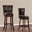 Pemberly Row Faux Leather Swivel Bar Stool in Dark Cherry