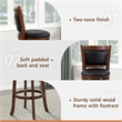Pemberly Row Faux Leather Swivel Bar Stool in Dark Cherry