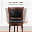 Pemberly Row Faux Leather Swivel Bar Stool in Dark Cherry