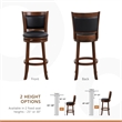 Pemberly Row Faux Leather Swivel Bar Stool in Dark Cherry