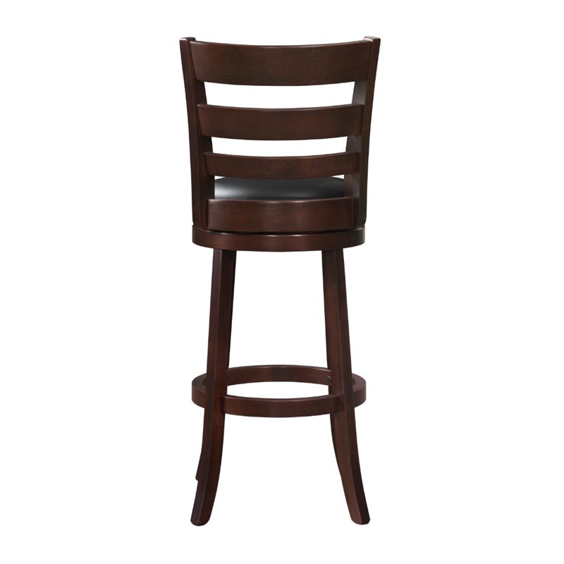 Pemberley Row Faux Leather Dark Cherry Bar Stool Rectangular Swivel 43