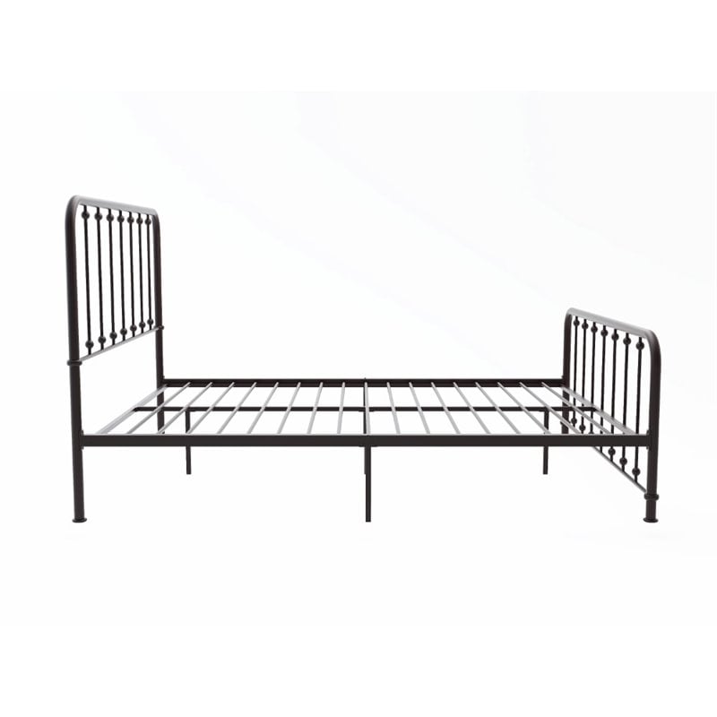 Pemberly Row Traditional Metal Queen Platform Bed in Dark Bronze