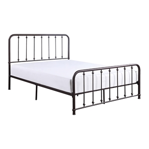 Pemberly Row Traditional Metal Full Platform Bed in Dark Bronze