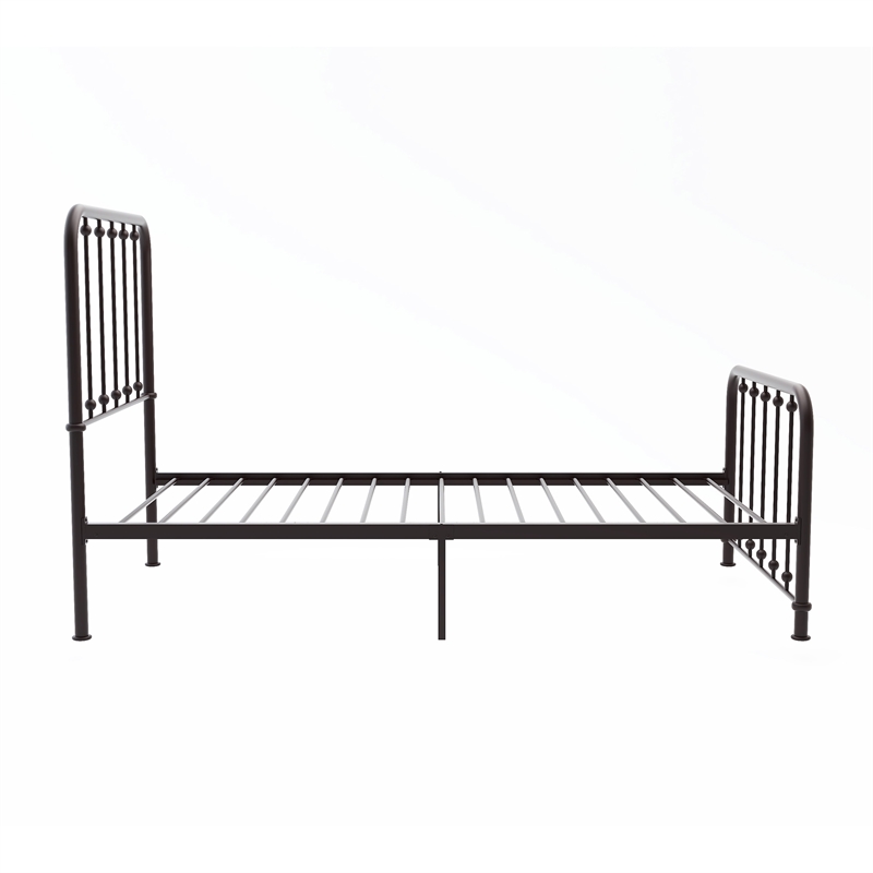 Pemberly Row Traditional Metal Twin Platform Bed in Dark Bronze