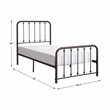 Pemberly Row Traditional Metal Twin Platform Bed in Dark Bronze
