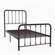 Pemberly Row Traditional Metal Twin Platform Bed in Dark Bronze