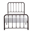 Pemberly Row Traditional Metal Twin Platform Bed in Dark Bronze