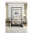 Pemberly Row Transitional Metal Twin Size Canopy Platform Bed in Black