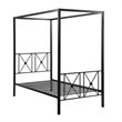 Pemberly Row Transitional Metal Twin Size Canopy Platform Bed in Black