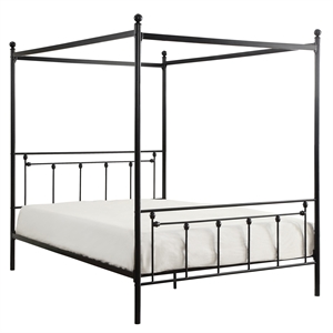 pemberly row canopy platform bed in black