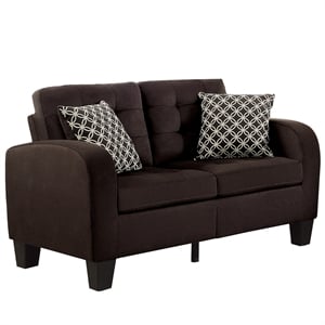 pemberly row upholstered loveseat with 2 pillows