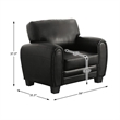 Pemberly Row 19'' Contemporary Faux Leather Upholstered Accent Chair in Black