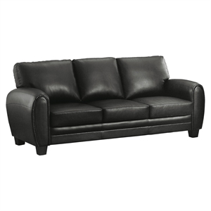 pemberly row contemporary faux leather sofa