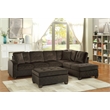 Pemberly Row Velvet Upholstered Ottoman in Chocolate