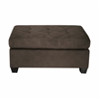 Pemberly Row Velvet Upholstered Ottoman in Chocolate