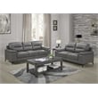 Pemberly Row Leather Match Loveseat in Dark Gray