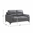 Pemberly Row Leather Match Loveseat in Dark Gray