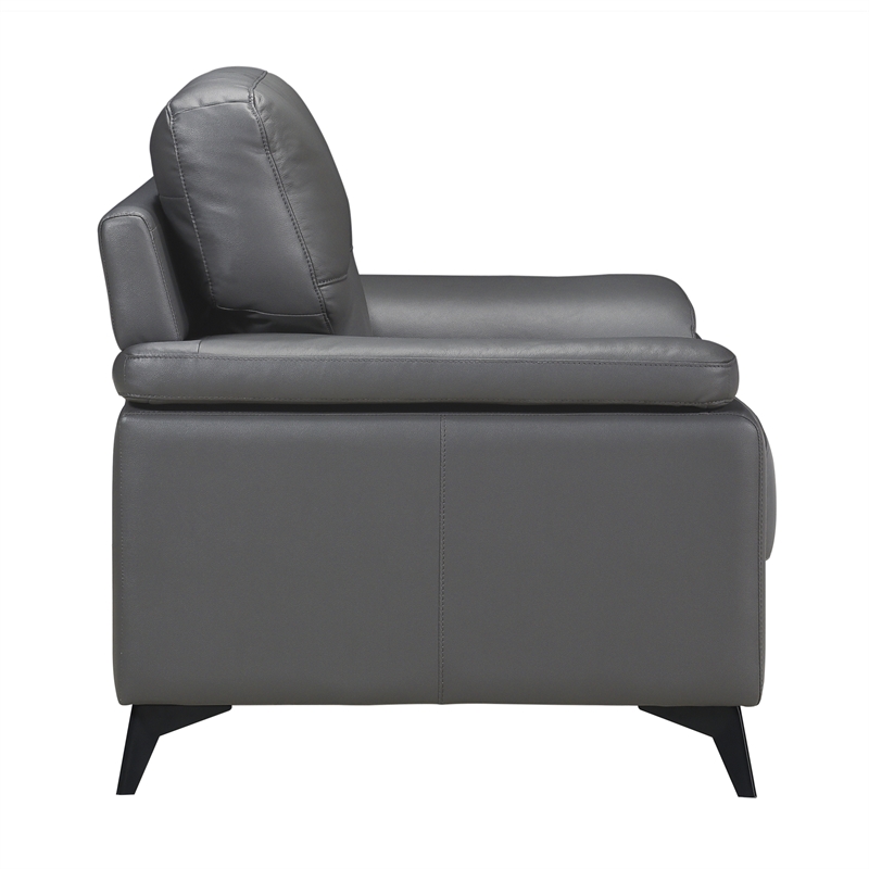 Pemberly Row Leather Match Sofa in Dark Gray