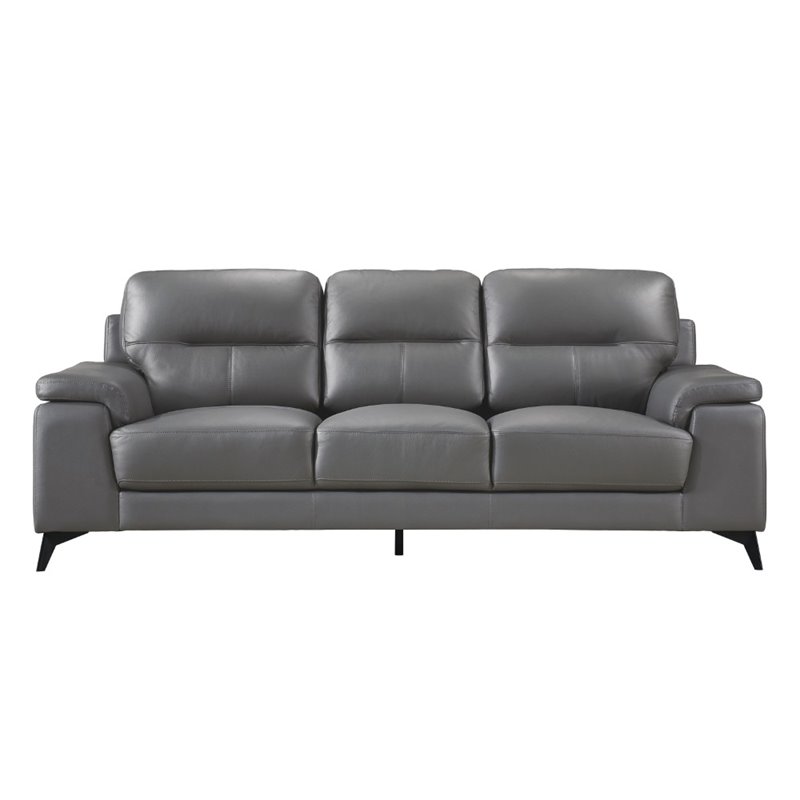 Pemberly Row Leather Match Sofa in Dark Gray