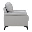 Pemberly Row Leather Match Accent Chair in Silver Gray