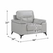 Pemberly Row Leather Match Accent Chair in Silver Gray