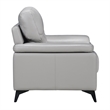 Pemberly Row Leather Match Loveseat in Silver Gray