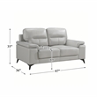 Pemberly Row Leather Match Loveseat in Silver Gray