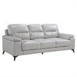 Pemberly Row Leather Match Sofa in Silver Gray
